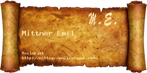 Mittner Emil névjegykártya